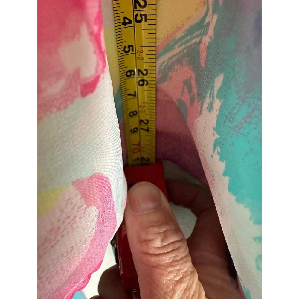 The Childrens Place Girls Watercolor Abstract Handkerchief Hem Dress Size 14 XL